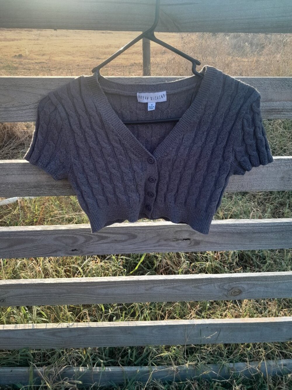Knit gray bolero cardigan
